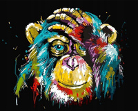 Malowanie Po Numerach Kolorowa Małpa 50X40 Cm Na Ramie Kreatywne