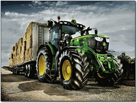 Diamentowa Mozaika Traktor Z Przyczepą 30x 40 Cm