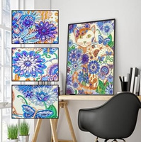 Diamentowa Mozaika Mandala 7d Kot Biały 7d 30x40