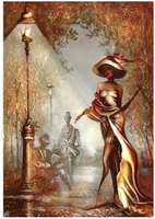 Diamentowa Mozaika Kobieta W Kapeluszu 30x40 Cm