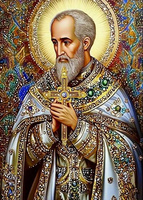 Diamentowa Mozaika Święty Mikołaj Ikona 30X40 Cm Kreatywne