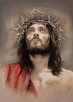 Diamentowa Mozaika Jezus Chrystus Ukoronowany Cierniem 30X40 Cm Kreatywne