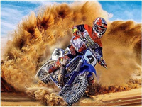 Diamentowa Mozaika Motocyklista Motocross Haft Kreatywny 30x40 Cm