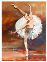 Diamentowa Mozaika Baletnica Z Uniesioną Nogą Haft Kreatywny 30X40 Cm