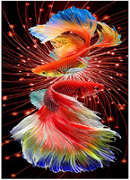 Diamentowa Mozaika Dwie Czerwone Ryby Haft Kreatywny 30x40 Cm