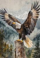 Diamentowa Mozaika Ptak Orzeł Z Rozłożonymi Skrzydłami 30x40Cm Kreatywne