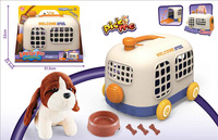 PIES PLUSZOWY Z TRANSPORTEREM NA KÓŁKACH PLASTIK+  PAK /24
