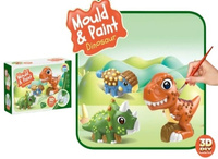 FIGURKI GIPSOWE 3D DINOZAURY, pak 36 
zestaw do stworzenia i pomalowania własnych figurek gipsowych 
w zestawie: gips, narzedzia, pędzelki, farbki, miseczka, paleta, formy 
wymiary opakowania: 25,5 x 7,5 x 16,8 cm