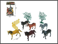 KONIE FIGURKI*6 WOREK +DRZEWO, ZAGRODA 72/24
