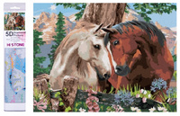 Diamentowa Mozaika Konie Pod Drzewem Haft Kreatywny 30x40 Cm