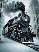 Diamentowa Mozaika Pociąg Ekspres Zimowy 30x40 Cm Kreatywne Diamenty