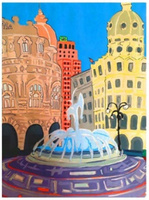 Malowanie Po Numerach Fontanna Na Rynku 50x40 Z Ramą Kreatywne