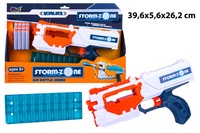 PISTOLET STORM ZONE NA STRZAŁKI PIANKOWE KARTON PAK 48 
Wymiary kartonu zbiorczego 86x41,5x75 cm / Wymiary szt 39,6x5,6x26,2 cm