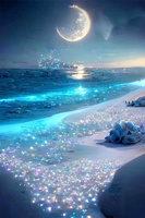 Diamentowa Mozaika Brzeg O Blasku Księżyca 30X40 Cm Kreatywne Diamenty