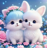 Diamentowa Mozaika Króliki Parka Urocza 30x40 Cm Kreatywne Diamenty