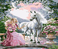Malowanie Po Numerach Kobieta I Jednorożec 40 x 50