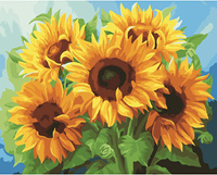 Malowanie Po Numerach Bukiet Słoneczników 40X50 Cm Na Ramie Kreatywne