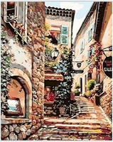 Malowanie Po Numerach Uliczka Wśród Domów 50x40 Cm Na Ramie