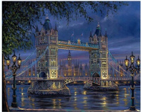 Diamentowa Mozaika Londyn Most Nocą 30x 40 Cm