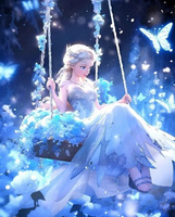 Diamentowa Mozaika Księżniczka Lodowa Na Huśtawce 30x40 Cm Kreatywne