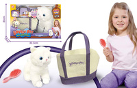 Kot pluszowy z nosidełkiem, torebką