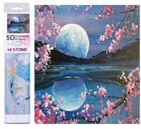 Diamentowa Mozaika Haft Diamentowy Księżyc Kwiat 30X40CM