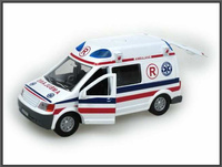 Auto Metalowe Van Karetka Pogotowie ze światłem i dźwiękiem