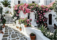 Diamentowa Mozaika Patio Czarno Białe Z Kwiatami 30x40Cm Kreatywne Diamenty