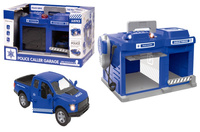 BAZA POLICYJNA GARAŻ Z SZLABANEM Z AUTEM POLICYJNYM RADIOWOZEM