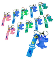 BRELOK ZAWIESZKA DO KLUCZY KROKODYL / DINOZAUR Z PASKIEM SILIKONOWYM