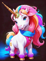 Diamentowa Mozaika Kreskówkowy Kolorowy Jednorożec 30x40Cm Kreatywne