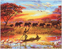 Malowanie Po Numerach Afrykańska Sawanna 50X40 Cm Z Ramą Kreatywne