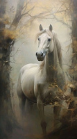 Diamentowa Mozaika Duży Biały Koń We Mgle 30x40Cm Kreatywne Diamenty