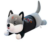 Maskotka piesek pies Husky w koszulce przytulanka pluszak dla dzieci 90 cm