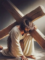 Diamentowa Mozaika Upadek Jezusa Na Drodze Krzyżowej 30X40 Cm Kreatywne