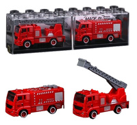 AUTO STRAŻ POŻARNA W KLOCKU, pak 192/96 
mix dwóch wzorów straży pożarnej w klocku, 
wymiary klocka: 8,9 x 4,4 x 6,1 cm