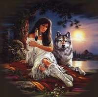 Malowanie Po Numerach Kobieta Siedząca Indianka 40X50 Cm Na Ramie Kreatywne