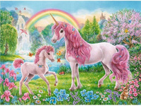 Haft Diamentowa Mozaika Dwa Jednorożce 30X40 Cm Kreatywne