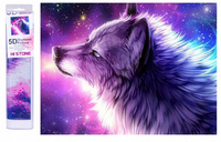 Diamentowa Mozaika Portret Wilka Haft Kreatywny 30x40 Cm