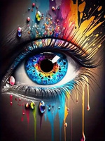 Diamentowa Mozaika Abstrakcja Kolorowe Oko 30x40Cm Kreatywne Diamenty