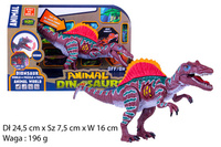 DINOZAUR Z GRZEBIETOWĄ PLETWĄ  Z DŹWIĘKIEM (PRZYCISK NA BOKU ) KARTON OTWARTY  PAK 60/30
Dł 24,5 cm x Sz 7,5 cm x W 16 cm ,Waga : 196 g