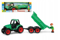 Traktor Z Przyczepką Autko Lena Trucks Zielony 38 Cm Zabawka Wytrzymała