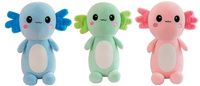 PLUSZ AKSOLOT Z GWIAZDKAMI W OCZACH SIEDZIĄCY (AXOLOTL), pak 60 
trzy kolory: różowy, zielony, niebieski, 
wymiary: 40 cm