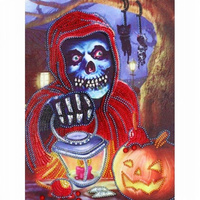 Diamentowa Mozaika Haft 7D Haft Halloween Szkielet 30X40