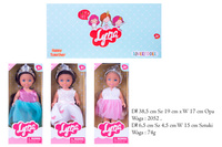 LALKA LYNA KSIĘŻNICZKA Z KORONĄ * 24 BOX /288/144
Dł 38,5 cm Sz 19 cm x W 17 cm Opakwanie 
Waga : 2052 , 
Dł 6,5 cm Sz 4,5 cm W 15 cm Sztuki 
Waga : 74g
