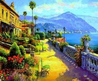 Malowanie Po Numerach Miasto Z Widokiem Na Góry