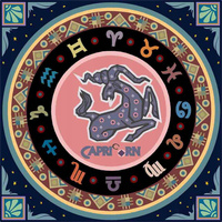 Mozaika Diamentowa 7d Haft Diamentowy Koziorożec Znak Zodiak Mandala 30x30CM