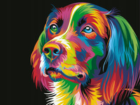 Malowanie Po Numerach Kolorowy Pies 40X50 Cm Na Ramie Kreatywne