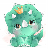 Malowanie Po Numerach Dla Dzieci Mały Dinozaur 18x24 Cm Dla Dzieci