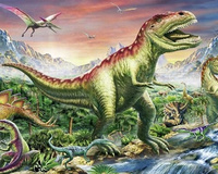 Malowanie Po Numerach Dinozaut T-Rex 50X40 Cm Rama Kreatywne